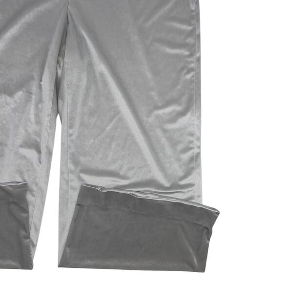 White House Black Market Pants Womens Large Short Gray Wide Leg Velvet Relaxed - Picture 6 of 12